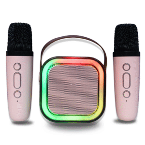 K12 Colorful Karaoke Sound System Dual Microphone Pink Color