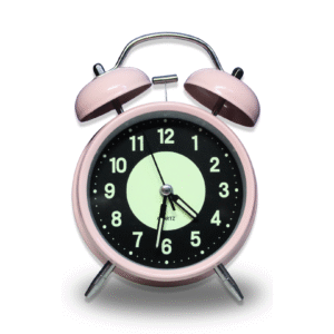 Luminous Metal Digital Twin Bell Alarm Clock Pink Color Large Size