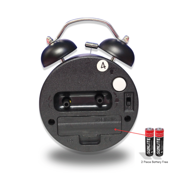 Luminous Metal Digital Twin Bell Alarm Clock Black Color - Image 4