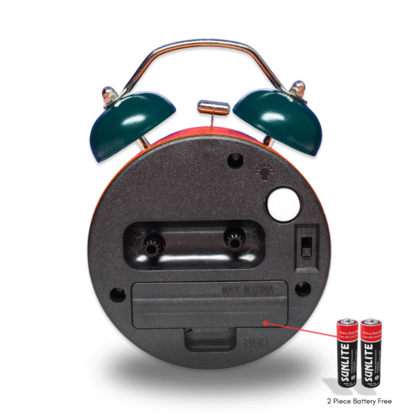 Wake Up Table Twin Bell  Alarm Clock Red/Green Color - Image 2