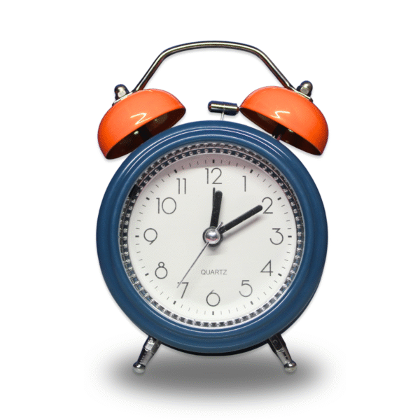 Wake Up Table Twin Bell  Alarm Clock Dark Blue/Orange Color