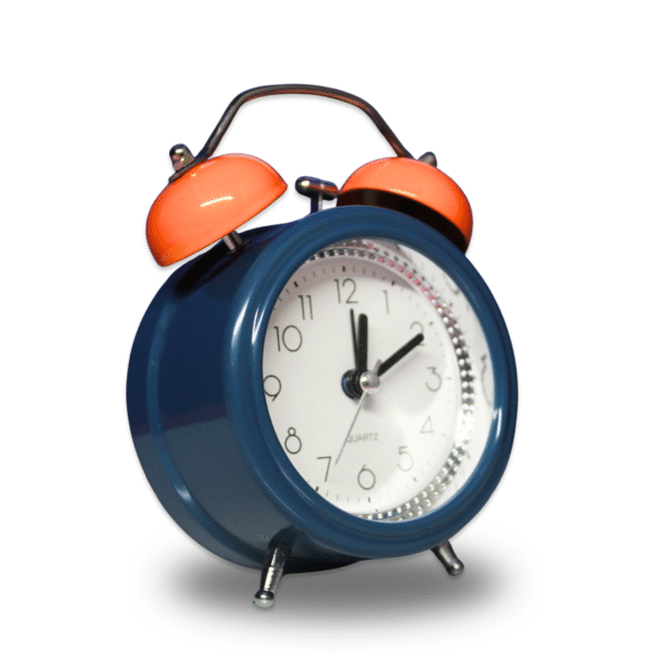 Wake Up Table Twin Bell  Alarm Clock Dark Blue/Orange Color - Image 2