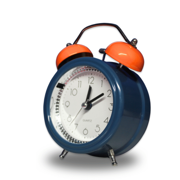 Wake Up Table Twin Bell  Alarm Clock Dark Blue/Orange Color - Image 3