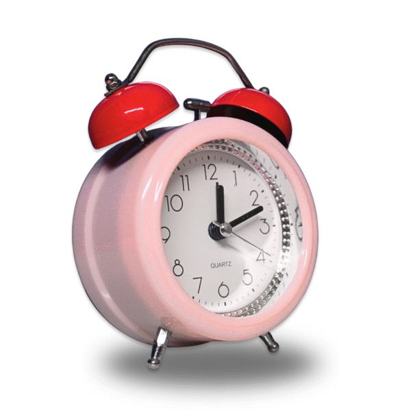 Wake Up Table Twin Bell  Alarm Clock Pink/Red Color - Image 2