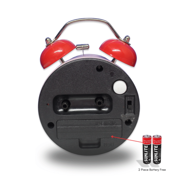 Wake Up Table Twin Bell  Alarm Clock Pink/Red Color - Image 4