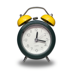 Wake Up Table Twin Bell  Alarm Clock Dark Green/Yellow Color